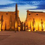 Luxor Temple main view, beautiful sunset light, Egypt.